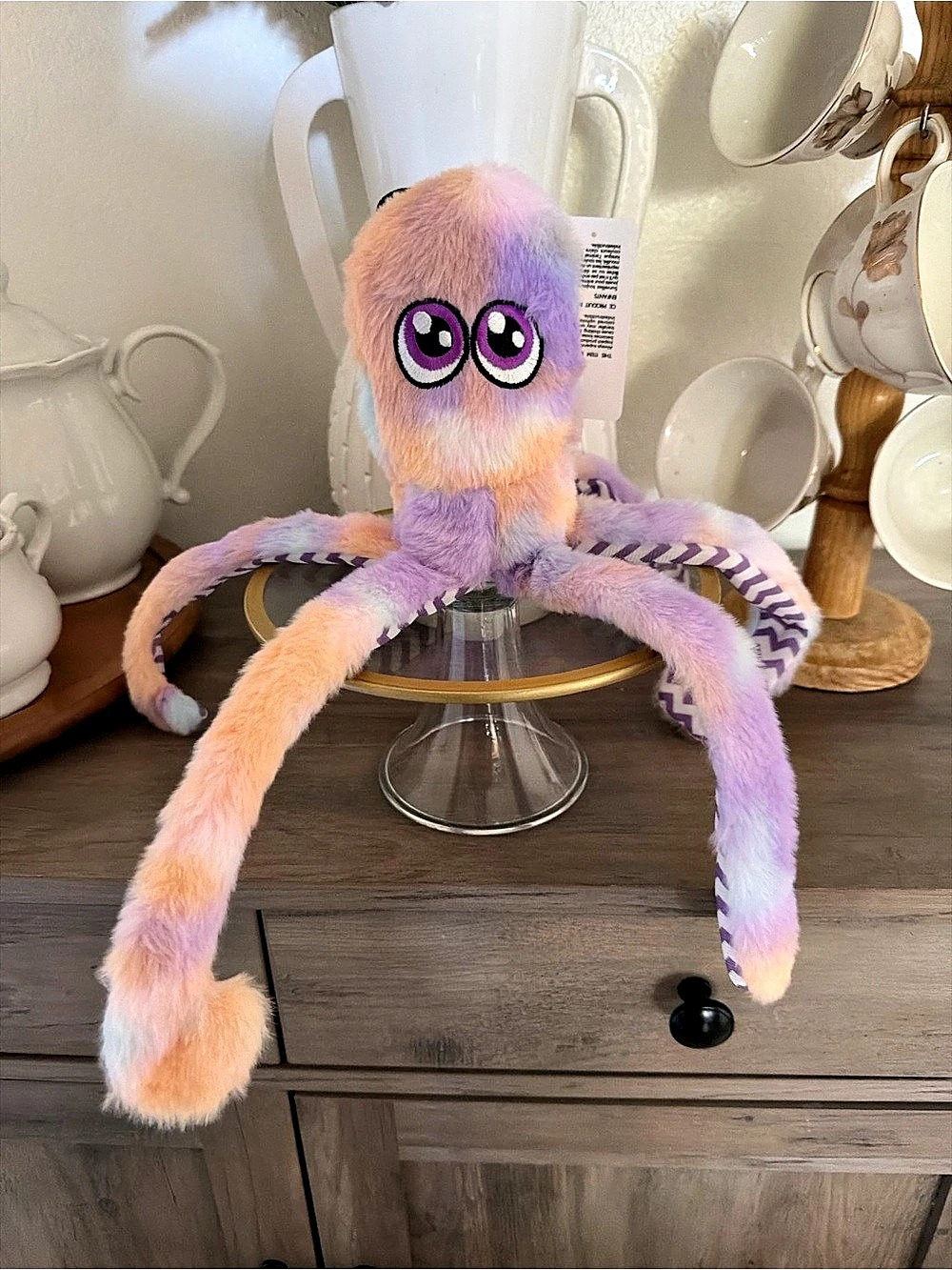 Petlou Colorama Octopus Plush Dog Toy Purple & Pink